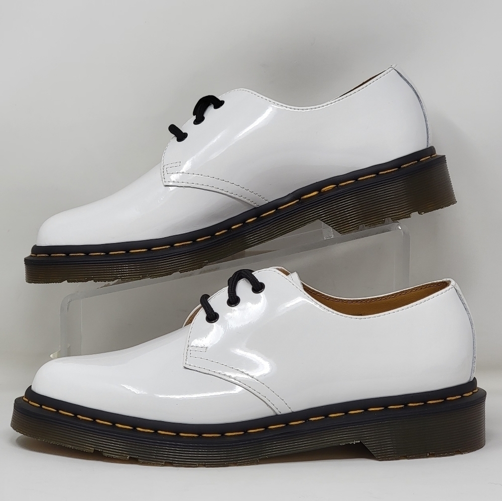 Dr. Martens 1461 Patent Leather Lamper Oxfords Shoes Womens Sz 9 26754 White New - Picture 2 of 11